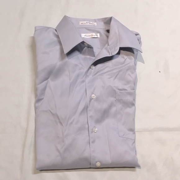 Chemise Habillée Kenneth Cole Non Iron - Bleue, Col 17 Manches 32/33, Neuve